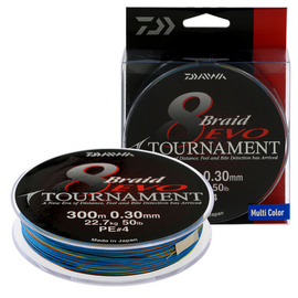 DAIWA TOURNAMENT EVO 8 BRAID 300M MC צבעוני P.E #6 0.35MM - חוט 