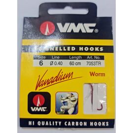 VMC SNELLED HOOKS 7053 VANADIUM SIZE 4 - קרס קשור ונדיום 