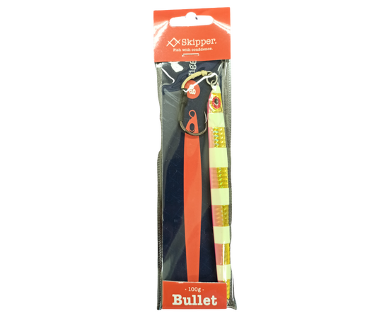 SKIPPER BULLET JIG 100G ZEBRA GOLD 002 