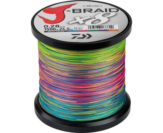 DAIWA J-BRAID 8 BRAID 1500M צבעוני MC P.E. #2 0.20MM - חוט 