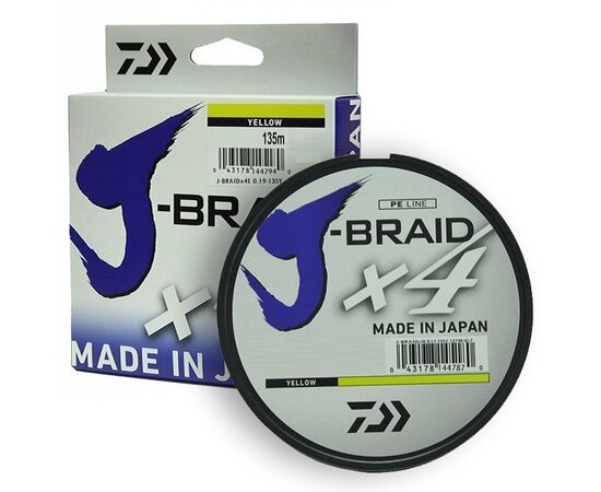 DAIWA J-BRAID 4 BRAID 135M YELLOW 0.07MM - חוט 