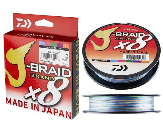 חוט - (צבעוני)DAIWA J-BRAID GRAND 8 BRAID 300M MC , 2 image