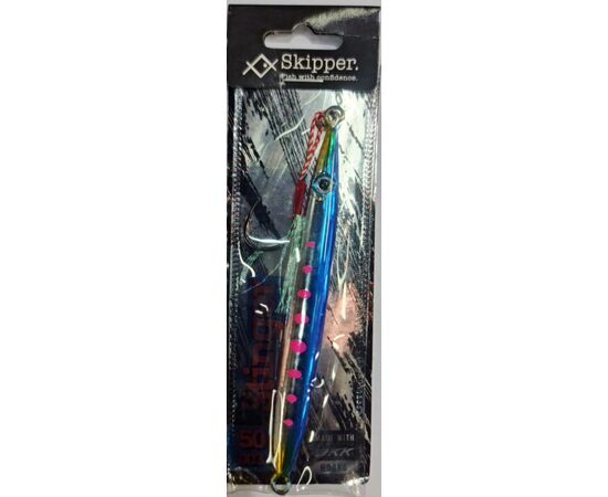 SKIPPER STINGER JIG 50G BLUE CHROME PINK DOT 003 