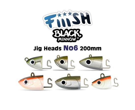 FIIISH BLACK MINNOW JIG HEAD NO.6 