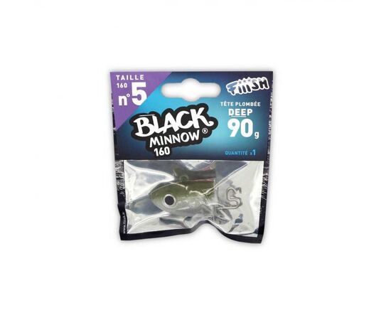 FIIISH BLACK MINNOW JIG HEAD NO.5 BM206 90G KAKI 