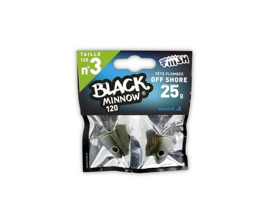 FIIISH BLACK MINNOW JIG HEAD NO.3 BM002 25G KAKI 