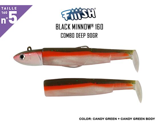 FIIISH BLACK MINNOW COMBO NO.5 DEEP 90G BM793 Candy Green , 2 image