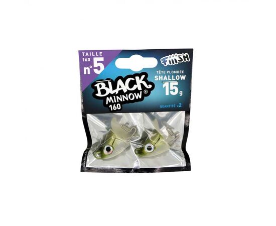 FIIISH BLACK MINNOW JIG HEAD NO.5 זוג 