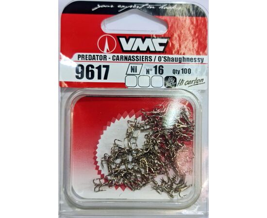 VMC 9617NI TREBLE HOOK SIZE 16-18 100PCS. - קרס משולשת ניקל 100 יח , 4 image