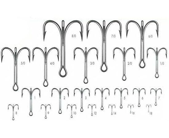 VMC 9617NI TREBLE HOOK SIZE 16-18 100PCS. - קרס משולשת ניקל 100 יח , 3 image