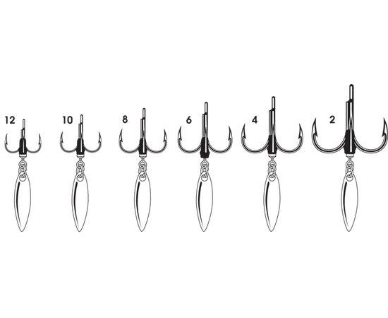 VMC 7548BD Bladed Flash Hybrid Treble Short Inline Hook - קרס משולש עם טיזר מתכת , 2 image