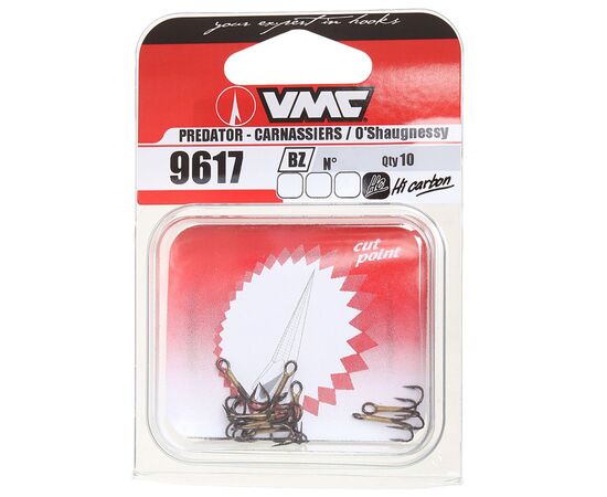 VMC 9617BZ TREBLE HOOK SIZE 14-20 10PCS. - קרס משולשת ברונזה 10 יח 