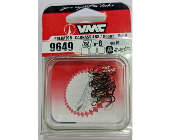 VMC 9649BZ TREBLE HOOK SIZE 1 10PCS. - קרס משולשת ברונזה 10 יח 