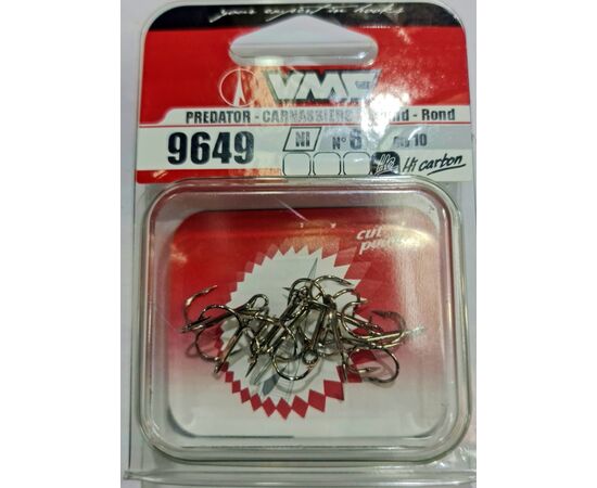 VMC 9649NI TREBLE HOOK SIZE 1 10PCS. - קרס משולשת ניקל 10 יח 