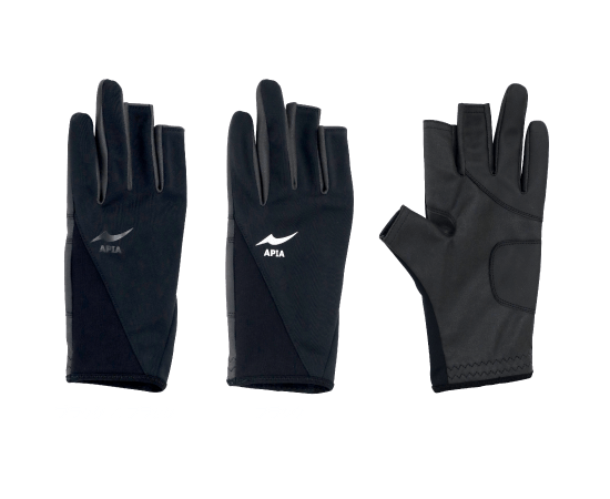 APIA FINGER CUT GLOVES BLACK SIZE M 