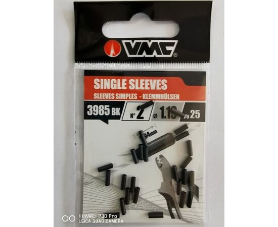 VMC 3985 Single Black Sleeves 25Pcs. - שרוול לנעילת כבל , 3 image