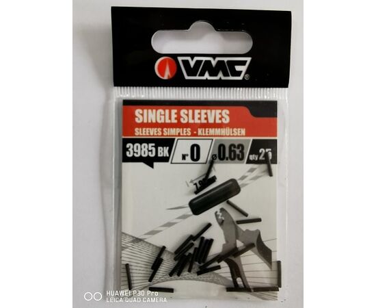 VMC 3985 Single Black Sleeves 25Pcs. No.0 - שרוול לנעילת כבל 