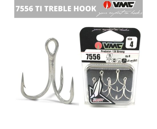 VMC 7556TI treble hooks X3 5Pcs - קרס משולש 