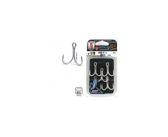 VMC® 7560 Tropic Needle Point 6x-Strong Treble Size 1/0 - קרס משולש 