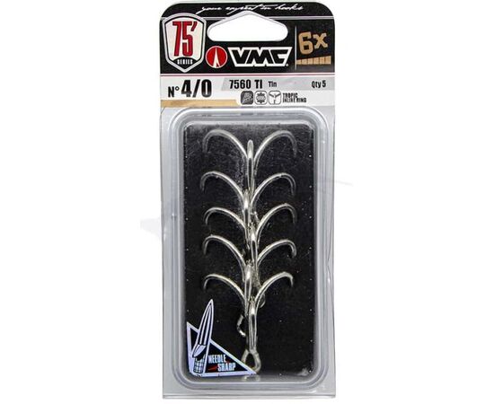 VMC® 7560 Tropic Needle Point 6x-Strong Treble Size 4/0 - קרס משולש 