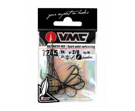 VMC 7245BN Spark Point Surfcasting Hook 10Pcs - קרס 