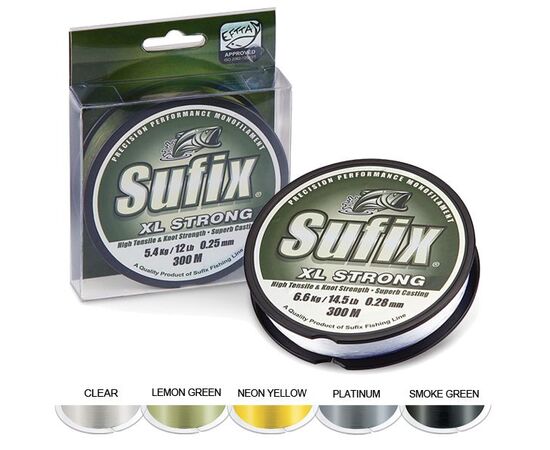 Sufix® XL Strong Platinum Grey 300M - חוט ניילון 