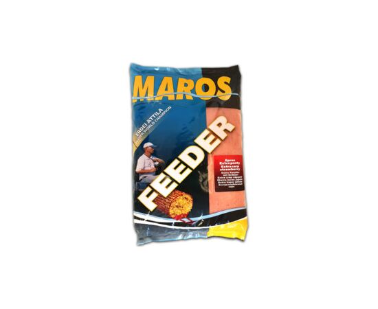 MAROS MIX EXTRA FEEDER 1KG MAEX110 STRAWBERRY FLAVOR - תערובת לקרפיון בטעם תות 