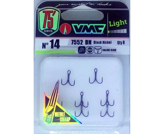 VMC 7552BN Light Inline Treble 8Pcs. - קרס משולש 