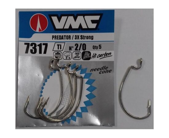 VMC 7317TI Predator Extra Strong Widegap Worm Hook 5Pcs. - קרס 