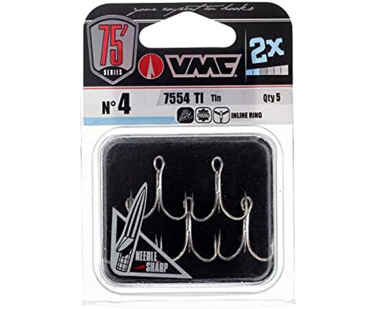 VMC® 7554 2x-Strong Inline Treble 5Pcs. - קרס משולש