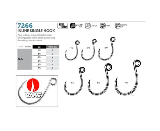 VMC 7266 TI Specimen Inline Single Hook - קרס , 2 image