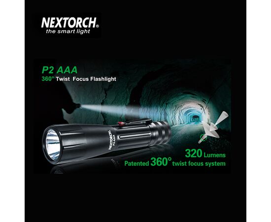 פנס-Nextorch Model P2 AAA 320 Lumens Adjustable Focusing Flashlight , 3 image