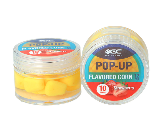 GOLDEN CATCH Corn in dip Pop-Up Flavored 10mm Strawberry -  תירס מסיליקון בדיפ בטעם תות 