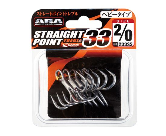 SHOUT 233SS STRAIGHT POINT TREBLE HOOK 33 