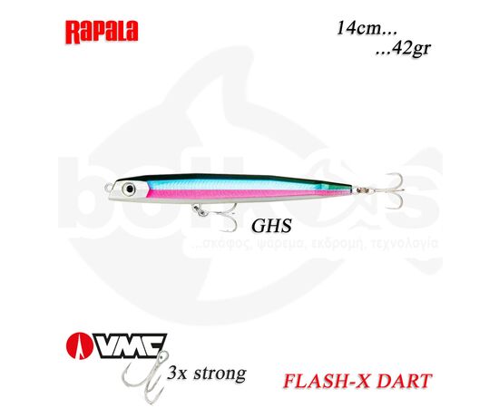 RAPALA FLASH-X DART FXDR14 42G COLOR GHS 